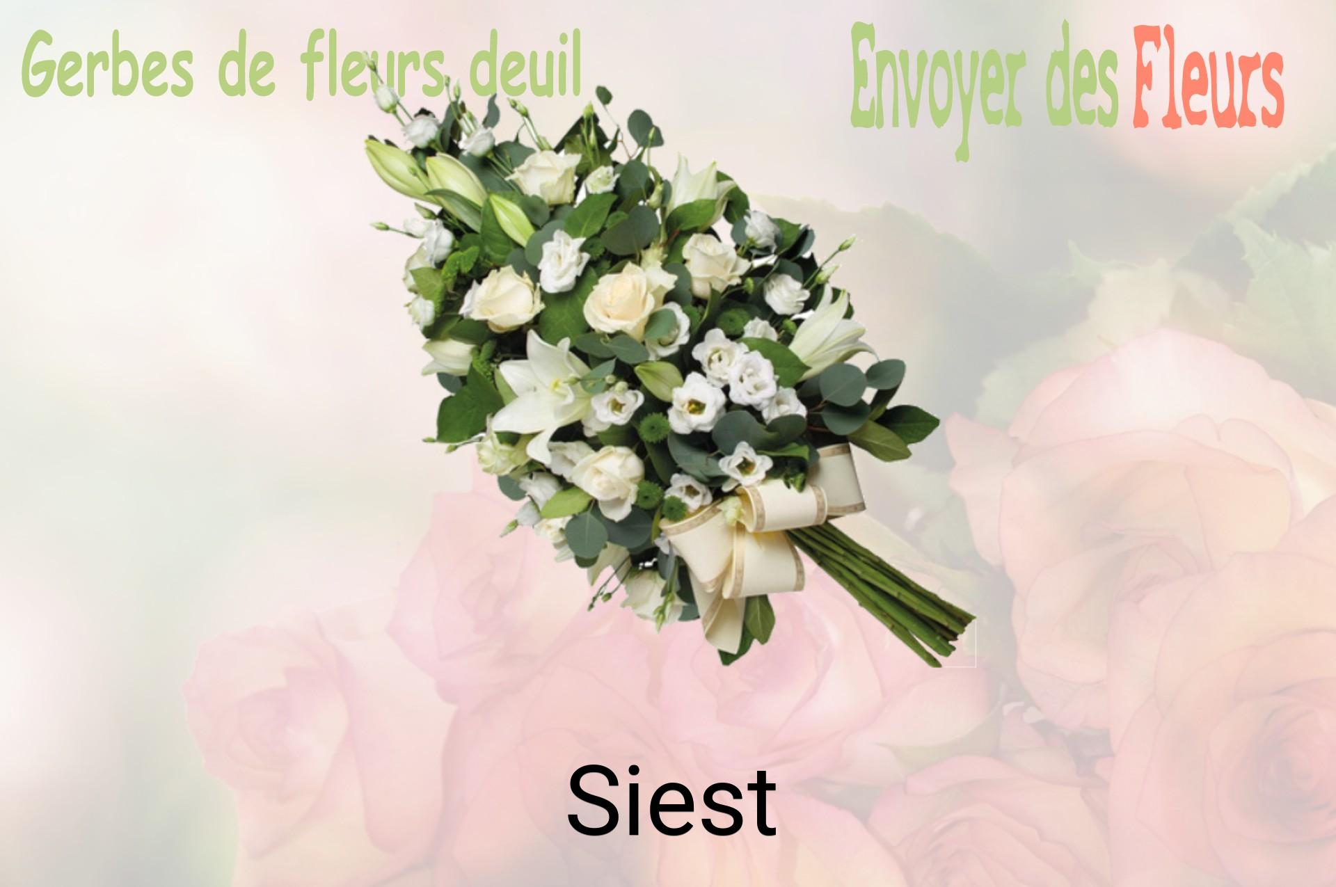 Gerbe de fleurs de deuil livrée à Siest